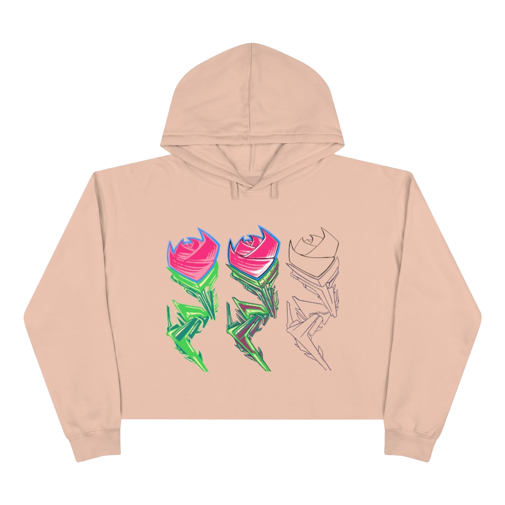 wild rose crop hoodie
